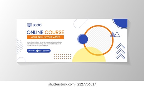 Abstract Banner and cover design template for promotion your online course or webinar