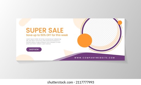 Abstract banner and cover header design template with elegant and circle geometric style design for promotion your product
