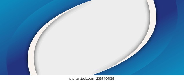 Pancarta abstracta con fondo azul curvo con espacio vacío en el medio