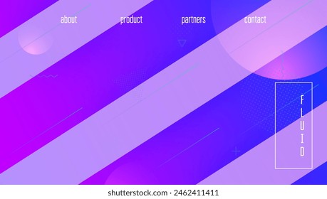 Abstract Banner. Dark Summer Frame. Purple Vibrant Pattern. 3d Fluid. Cool Geometry Template. Gradient Page. Round Landing Page. Blue Abstract Banner