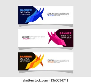 abstract banner design with 3 choices