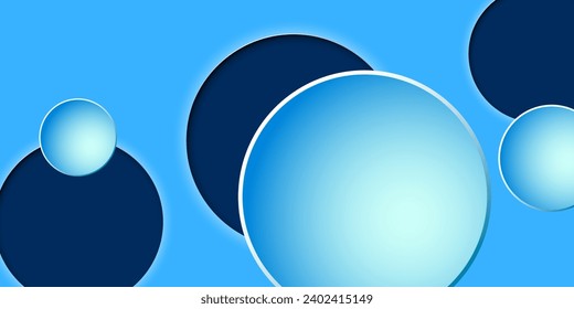 Abstract banner design with 3D circle vector background
