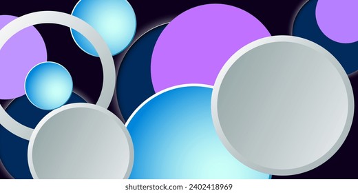 Diseño de pancartas abstractas con fondo vectorial de círculo 3D