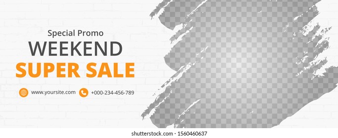 Abstract banner design for ads, banner social media, banner fashion sale with white background