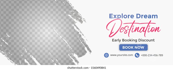 Abstract banner design for ads, banner social media, banner travel with white background