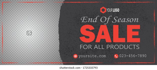 Abstract banner design for ads, banner social media, banner fashion sale with black background, vector illustration