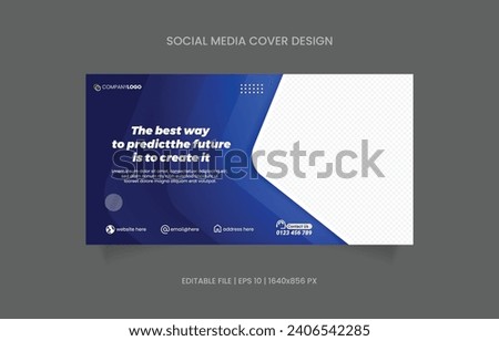 abstract banner design blue color gradient style. banner social media cover design.