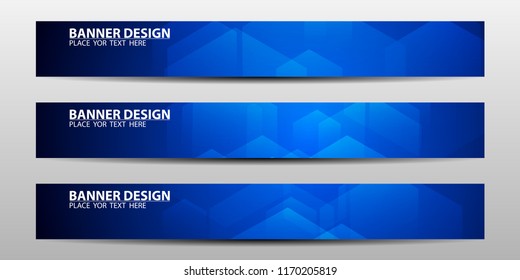 Abstract banner design with blue geometric background.vector illustration