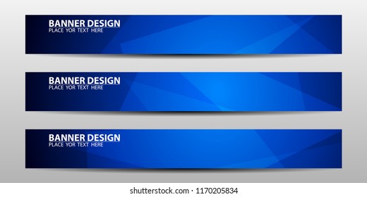 Abstract banner design with blue geometric background.vector illustration