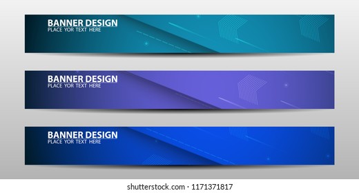 Abstract banner design with blue geometric background.vector illustration