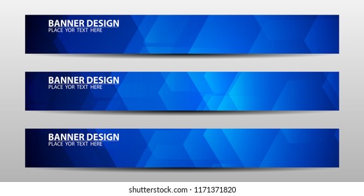 Abstract banner design with blue geometric background.vector illustration