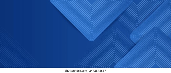 Abstract banner design with blue geometric background. Blue banner background. Vector abstract graphic design banner pattern background template.