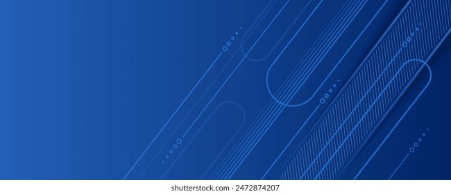 Abstract banner design with blue geometric background. Blue banner background. Vector abstract graphic design banner pattern background template.