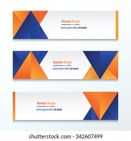 abstract banner design, blue, orange