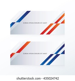 abstract banner design  blue, red