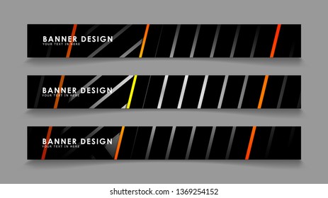 Abstract banner design with color gradient line style vectors