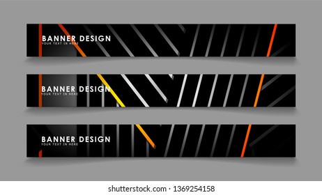 Abstract banner design with color gradient line style vectors