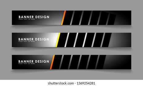 Abstract banner design with color gradient line style vectors