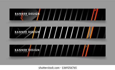 Abstract banner design with color gradient line style vectors