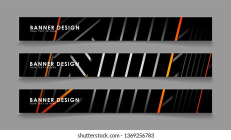 Abstract banner design with color gradient line style vectors