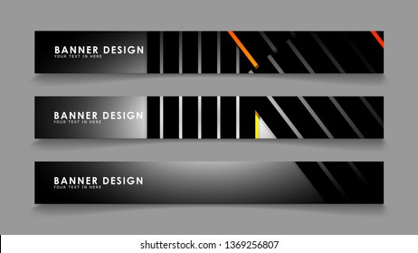 Abstract banner design with color gradient line style vectors