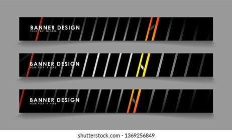 Abstract banner design with color gradient line style vectors