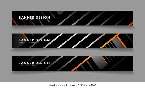 Abstract banner design with color gradient line style vectors