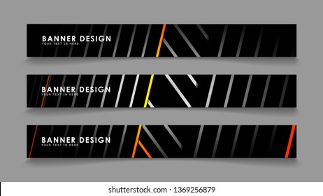 Abstract banner design with color gradient line style vectors