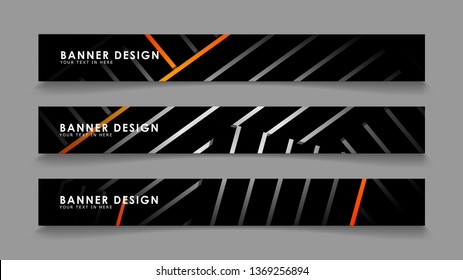 Abstract banner design with color gradient line style vectors