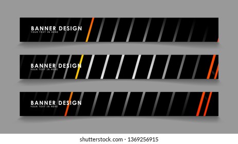 Abstract banner design with color gradient line style vectors