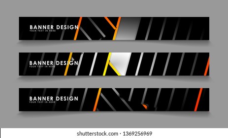 Abstract banner design with color gradient line style vectors