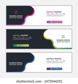 Abstract banner design with colorful gradient, white background