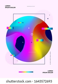 Abstract banner design with colorful gradient circle shape
