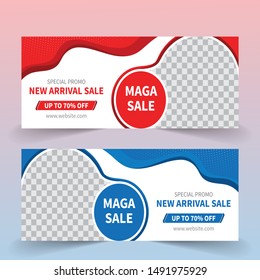 Abstract Banner Design. Facebook cover. Sale Posters. Banner set. 