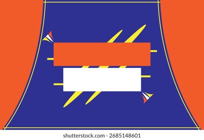 Abstrakte Banner Design Geometrische Zusammensetzung Blau und Orange Abstraktion Dynamische Grafik Moderne Banner Layout