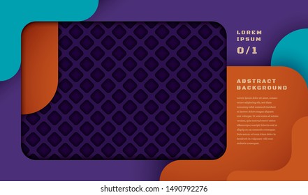 Abstract banner design with geometric pattern in cut out style. Vector illustration.
