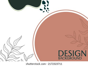 abstract banner design with hand drawn leaf elements. aesthetic template design for poster, cover, website