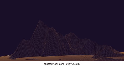 Diseño de pancartas abstractas con un paisaje moderno de enmalle