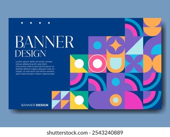 abstract banner design with mosaic pattern design