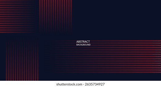 Abstract banner design. Red diagonal lines on dark blue background. Modern graphic. Futuristic technology concept. Suit for cover, header, business, presentation, website, flyer