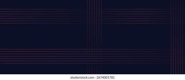 Abstraktes Banner-Design. Rote diagonale Linien auf dunkelblauem Hintergrund. Moderne Grafik. Futuristisches Technologiekonzept. Anzug für Cover, Header, Business, Präsentation, Website, Flyer