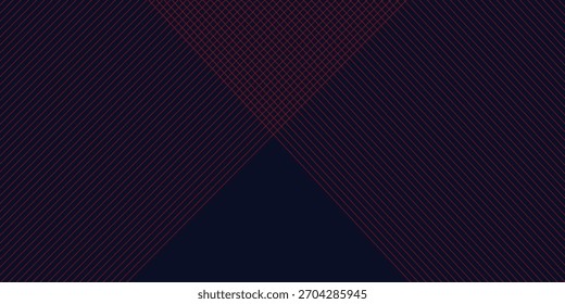 Abstractas diseño de Anuncio. Líneas diagonales rojas sobre fondo azul oscuro. Gráfico moderno. Concepto de tecnología futurista. Traje para la cubierta, cabecera, negocio, presentación, Sitio web, volante