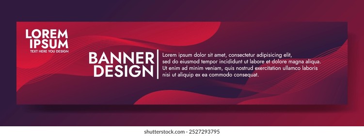 Design de banner abstrato com ondas vermelhas