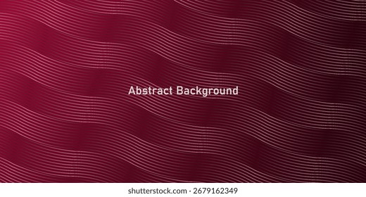 Abstract banner design. Red wavy lines on a gradient background. Modern graphics. Futuristic technology concept. Suitable for covers, headers, business, presentations, websites, and flyers.