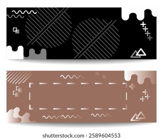 Abstract banner design set with elegant monochromatic and earthy tones, ideal for business branding, web design, social media and other creative projects.