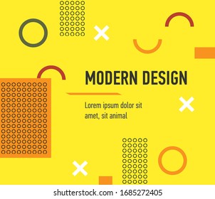 Abstract banner design. Set of graphic elements on a yellow background. Shape.
