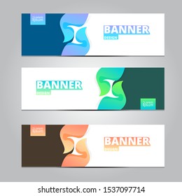 Abstract banner design template collection. 