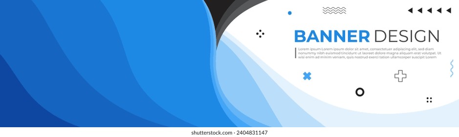 abstract banner design template in modern blue color