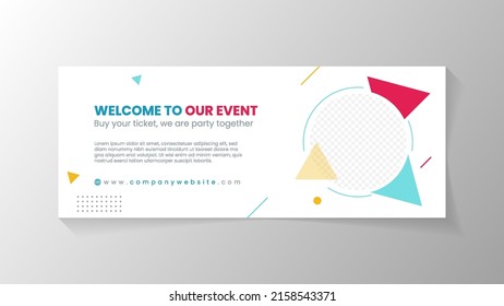 Abstract banner design template for your event or party. Creative and colorful style design 