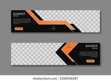 abstract banner design vector  black and orange